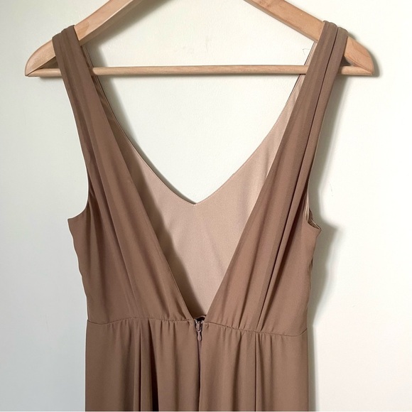 Show Me Your MuMu Jenn Maxi Dress Dune Beige Chiffon Bridal Party Dress - Picture 4 of 5